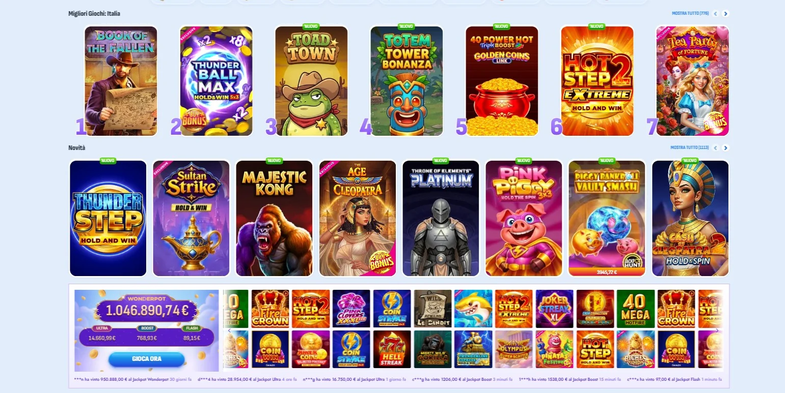 Giochi e slot di Nomini Casino con frutta animata per l'Italia